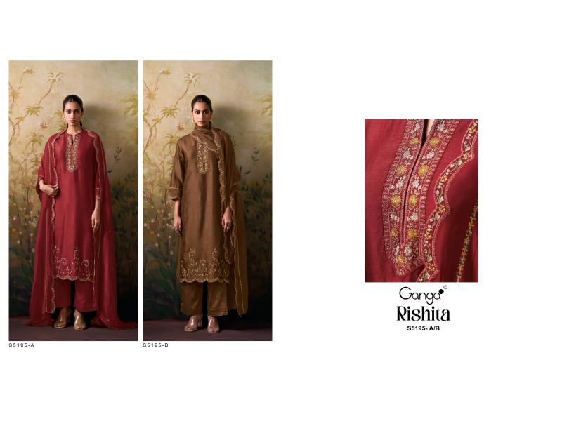 Ganga rishita 5195 wholesale dress material in vadodara
